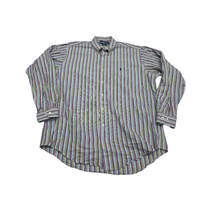 Camisa Ralph Lauren Grande L Classic Fit Morado Lineas