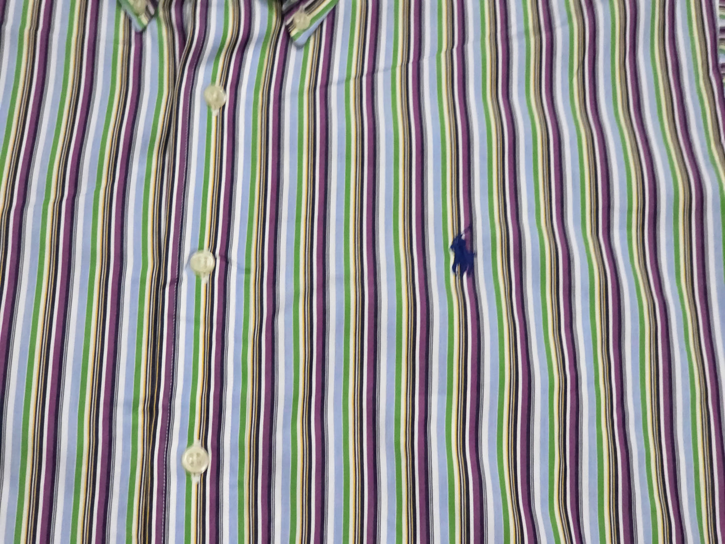 Camisa Ralph Lauren Grande L Classic Fit Morado Lineas