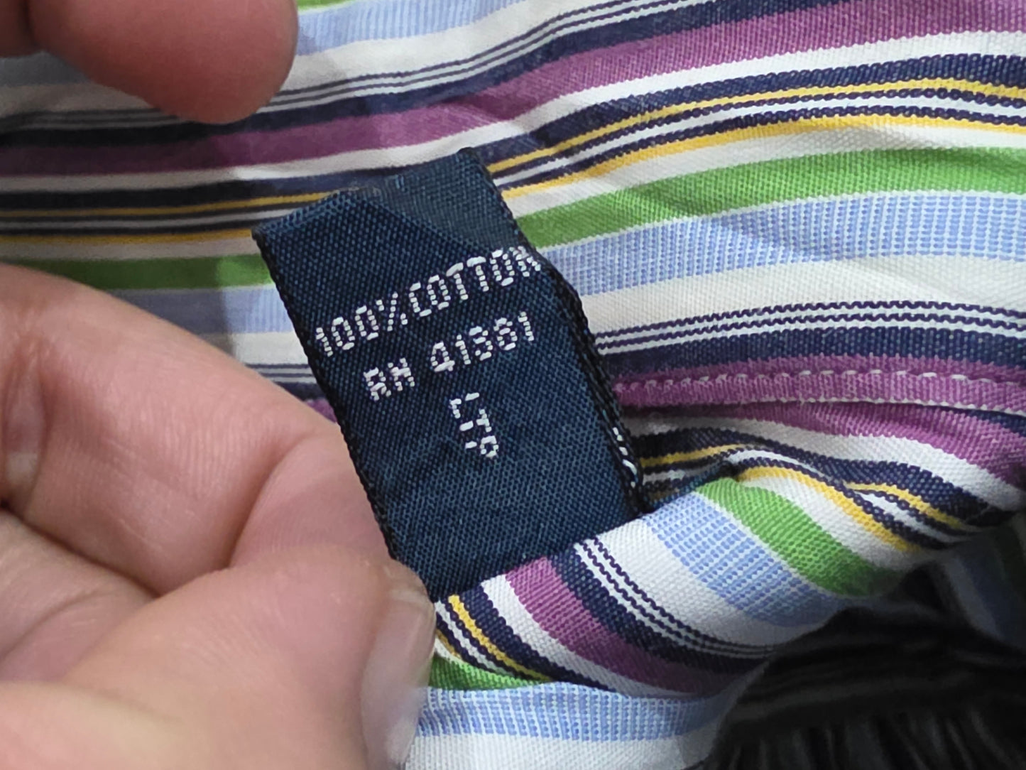 Camisa Ralph Lauren Grande L Classic Fit Morado Lineas