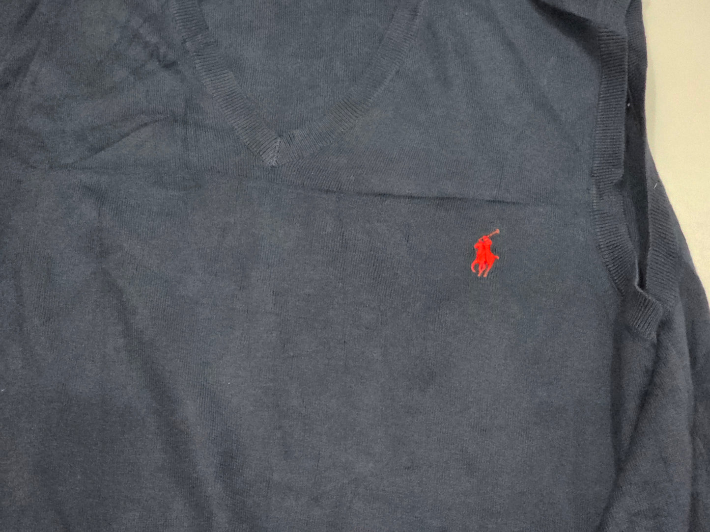Chaleco Ralph Lauren Grande L Azul Algodon Pima Pony Rojo