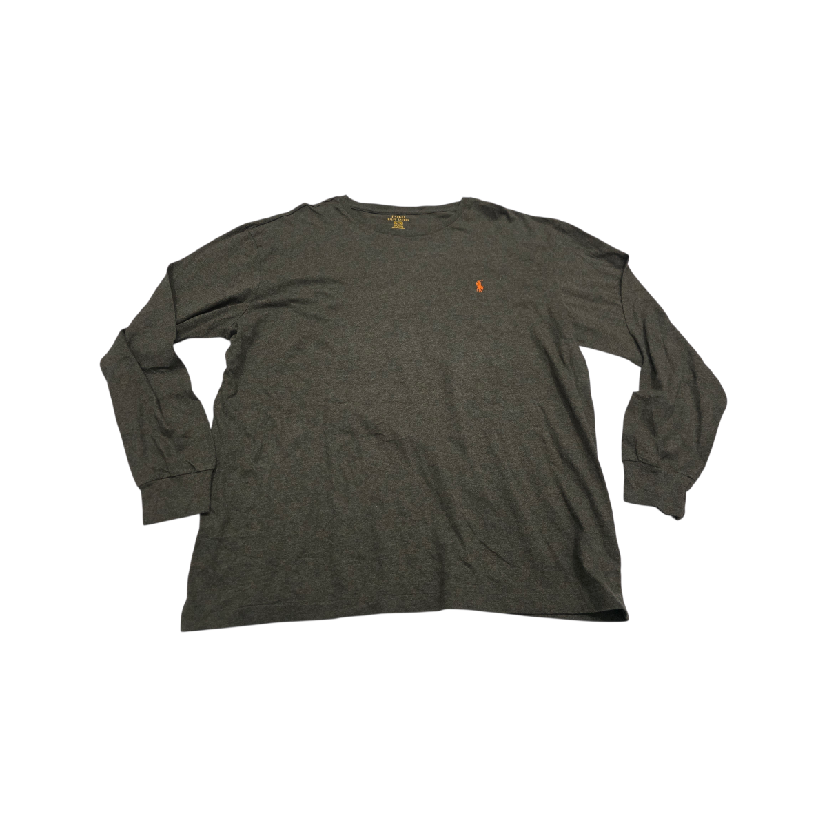 Playera Manga Larga Ralph Lauren Xgrande Verde Pony Naranja
