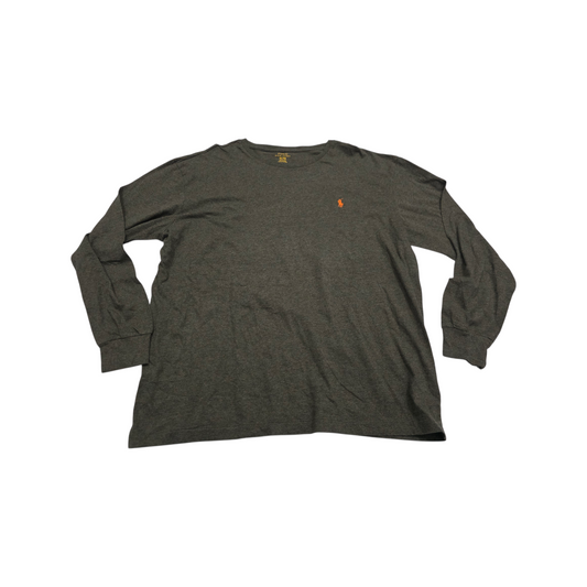 Playera Manga Larga Ralph Lauren Xgrande Verde Pony Naranja