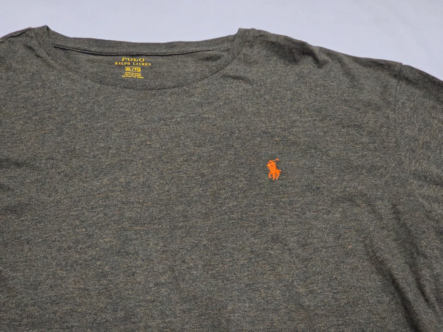 Playera Manga Larga Ralph Lauren Xgrande Verde Pony Naranja