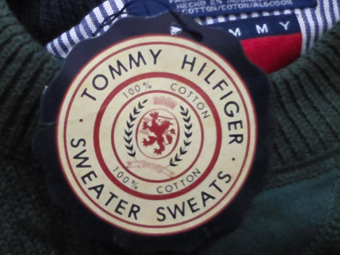 Sueter Tommy Hilfiger Xgrande Verde Cuello Redondo Vintage
