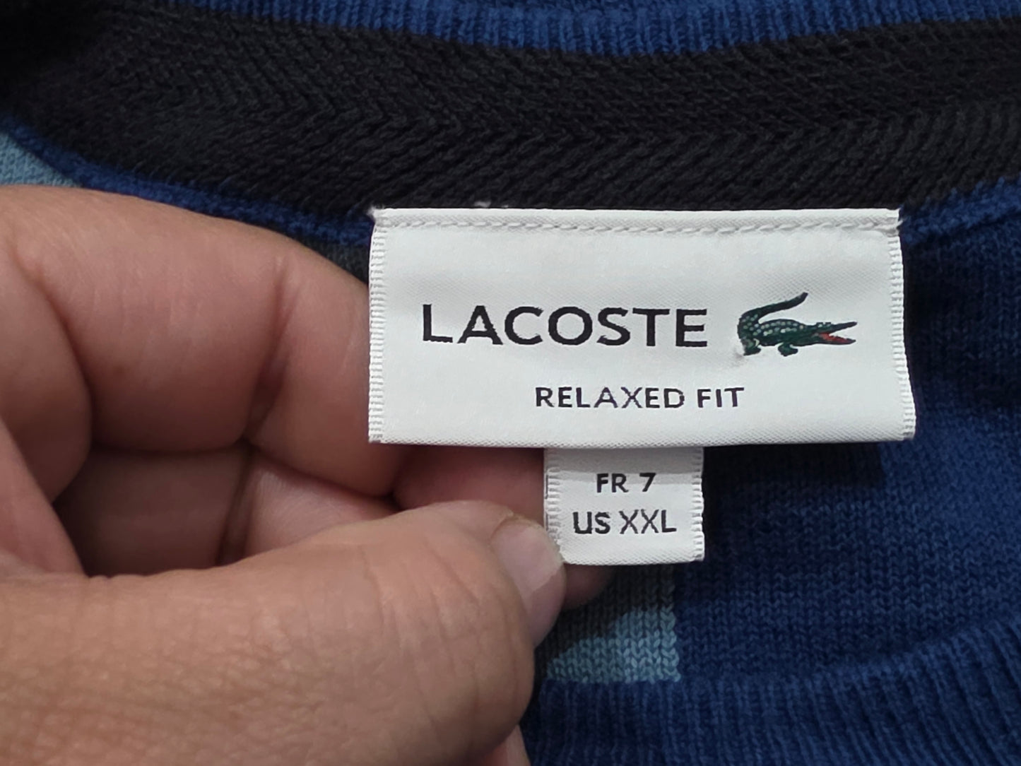 Sueter Lacoste 2xl Relaxed Fit Azules