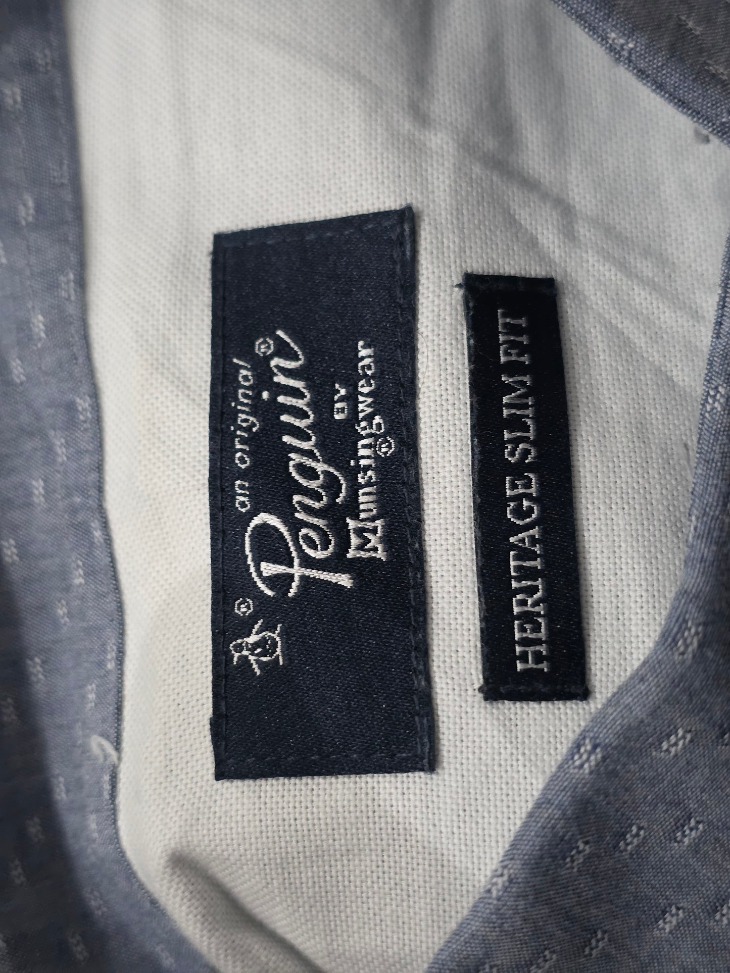Camisa Slimfit Penguin Mediana 15 1/2 Azul