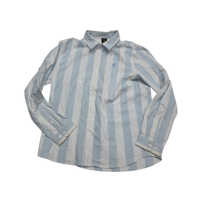Camisa Ovo  Grande L Azul Lineas cuello percudido