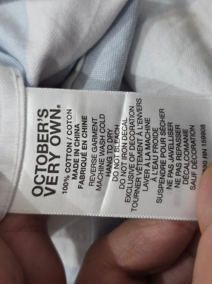 Camisa Ovo  Grande L Azul Lineas cuello percudido
