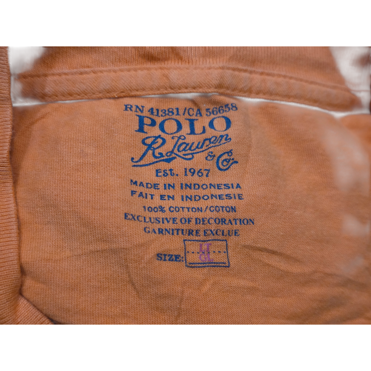 Playera Ralph Lauren Grande L Naranja Pony Azul