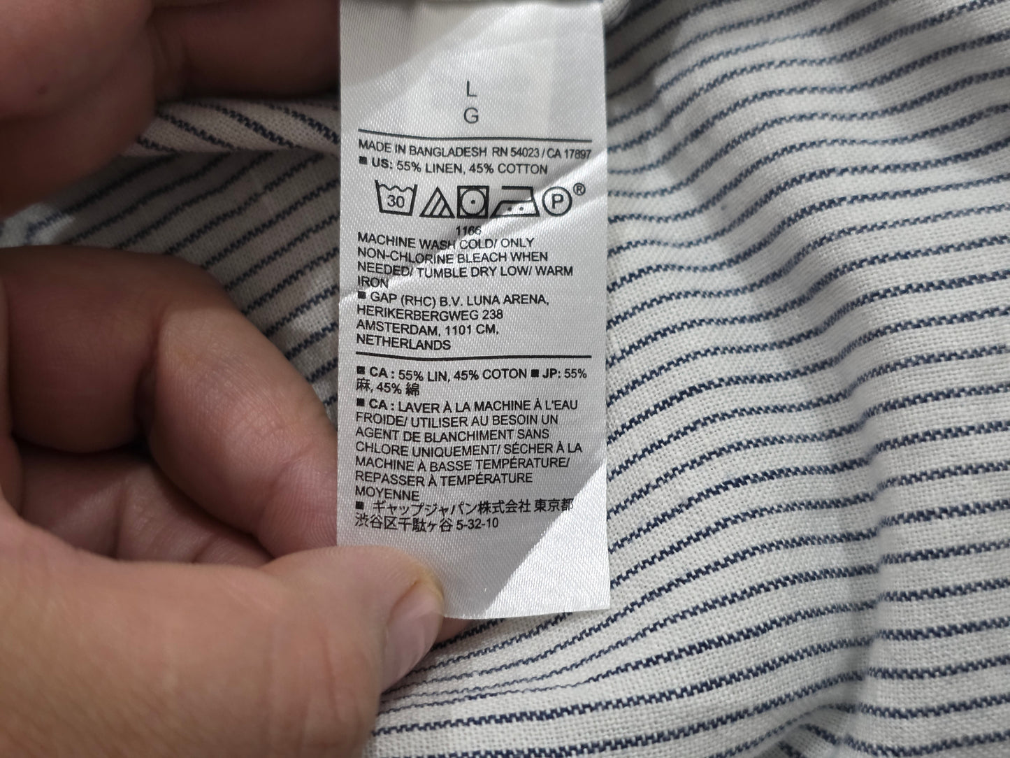 Camisa Banana Republic Grande L Linea Azul