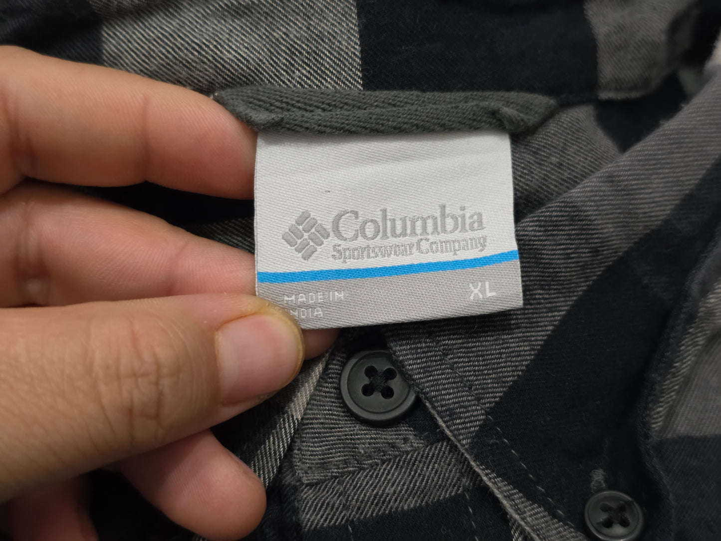 Camisa Columbia Xgrande Xl Cuadro Gris