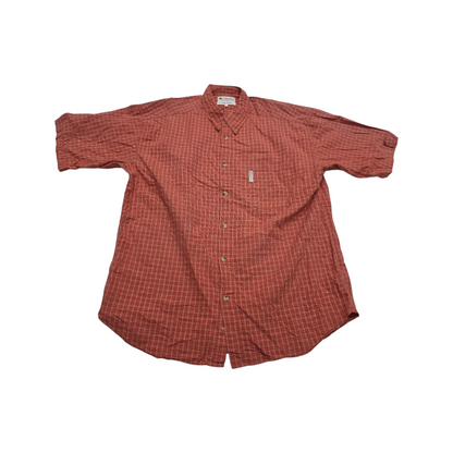 Camisa Columbia Xgrande Xl Cuadro Naranja