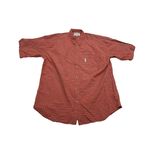 Camisa Columbia Xgrande Xl Cuadro Naranja