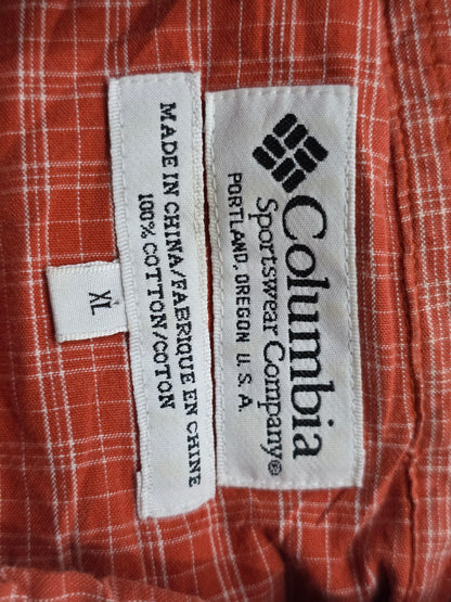 Camisa Columbia Xgrande Xl Cuadro Naranja