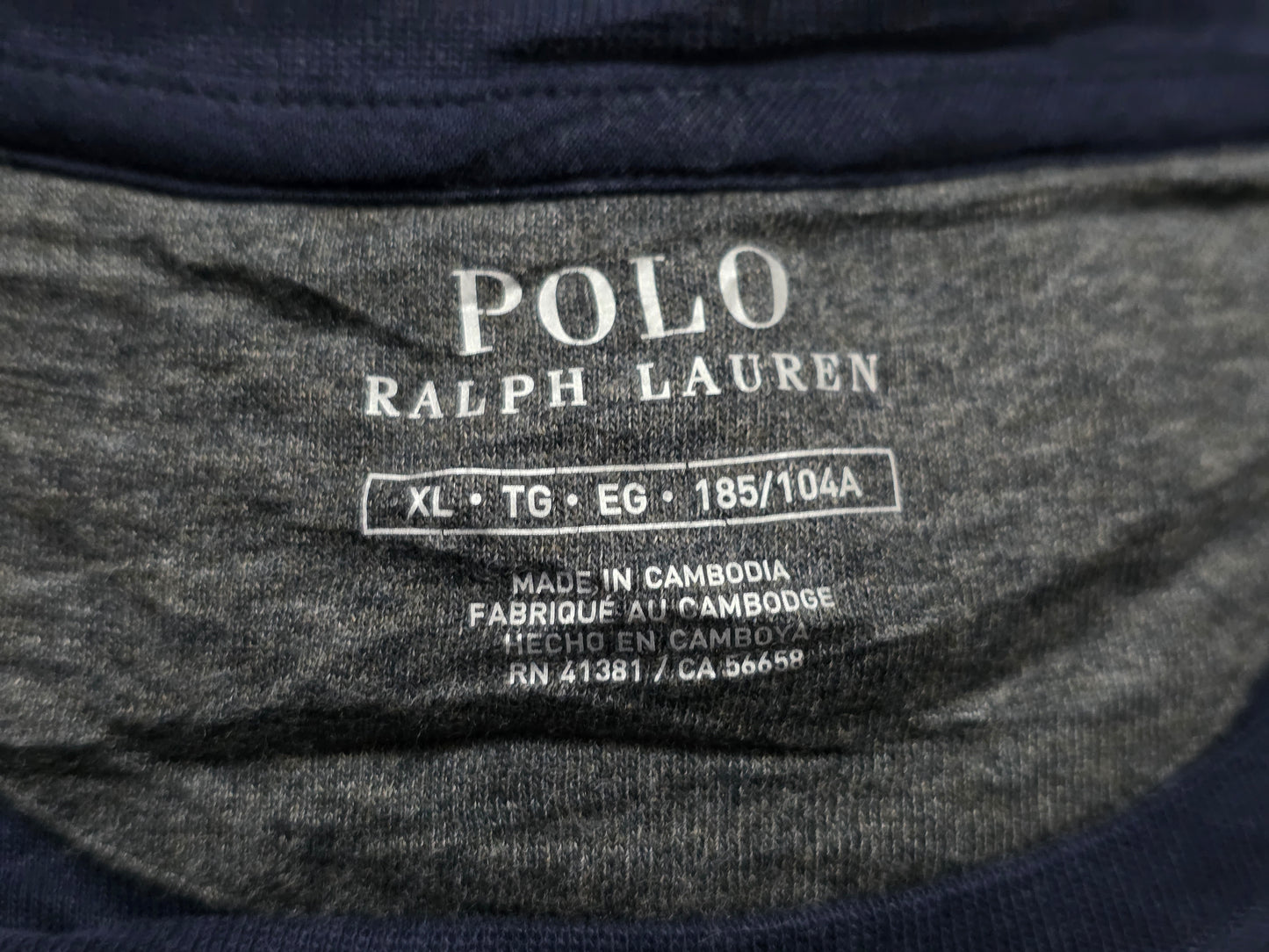Sueter Delgado Ralph Lauren Xgrande Xl Azul Pony Gris