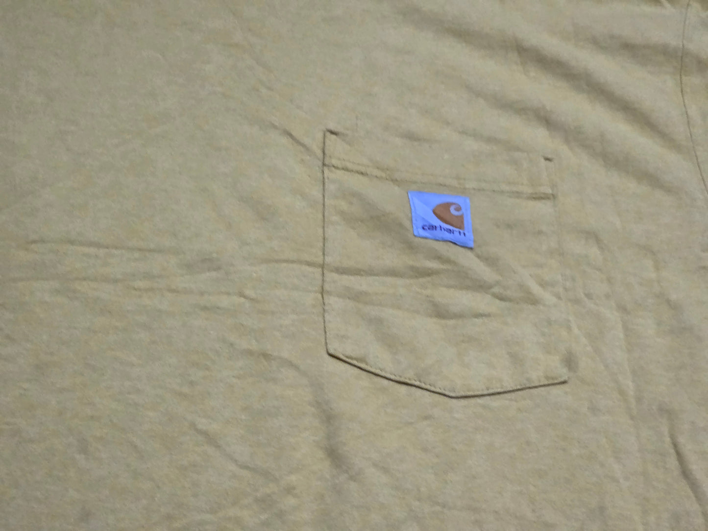 Playera Carhartt Manga Larga Mostaza Con Bolsillo
