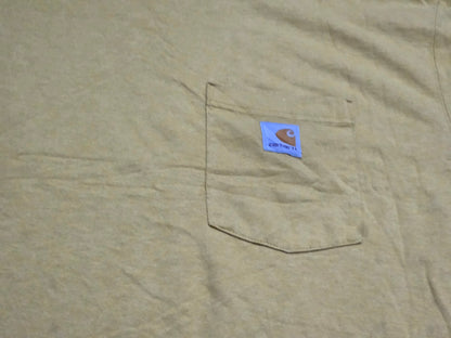 Playera Carhartt Manga Larga Mostaza Con Bolsillo