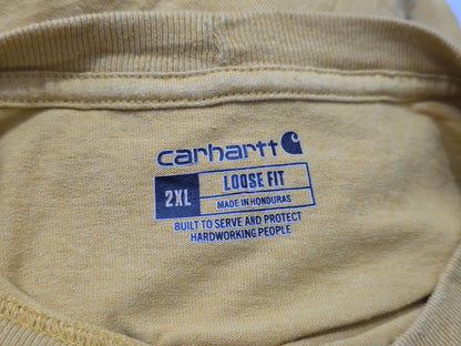 Playera Carhartt Manga Larga Mostaza Con Bolsillo