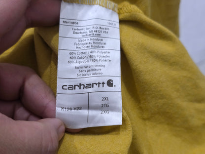 Playera Carhartt Manga Larga Mostaza Con Bolsillo