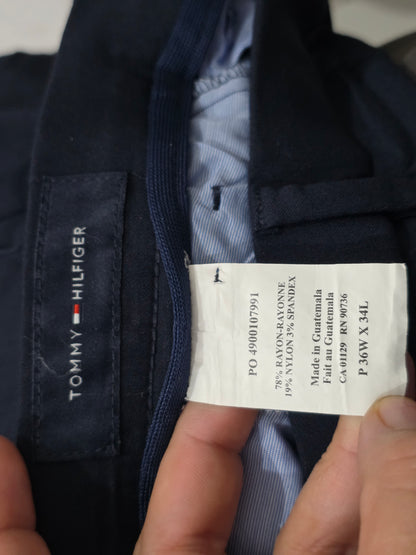 Pantalón Tommy Hilfiger 36x34 Azul Recto Stretch