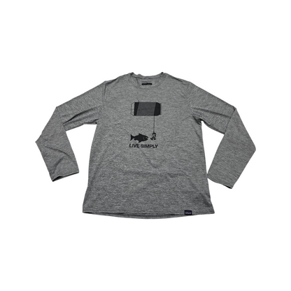Playera Manga Larga Patagonia Chico S Gris