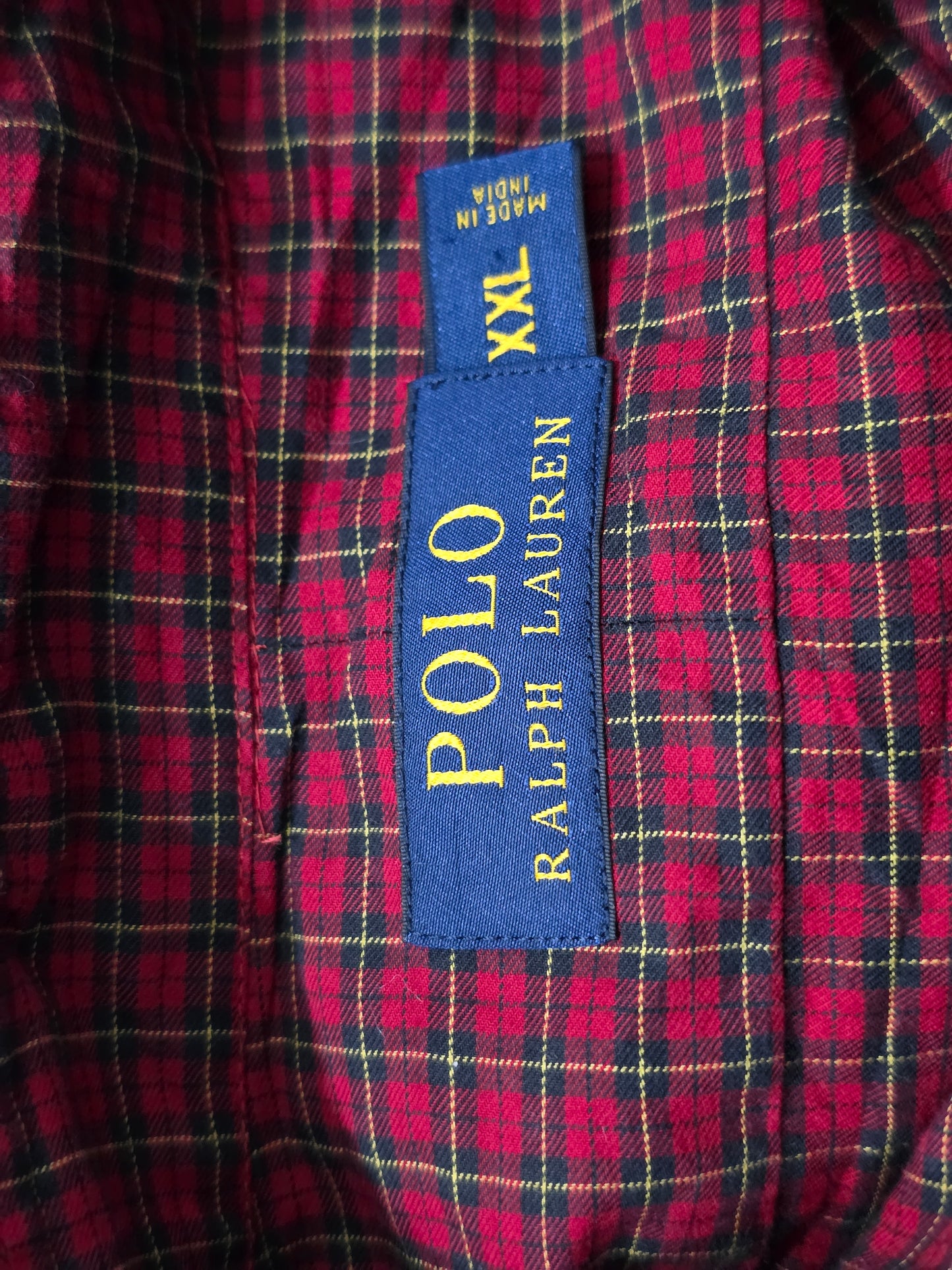 Camisa Ralph Lauren 2xl Cuadro Rojo, Negro Cuadro Y Amarillo
