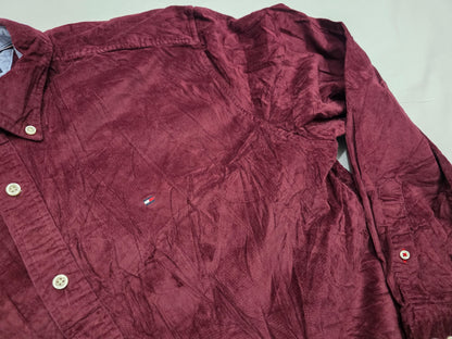 Camisa Tommy Hilfiger Xgrande Xl Vino Pana Classic Fit