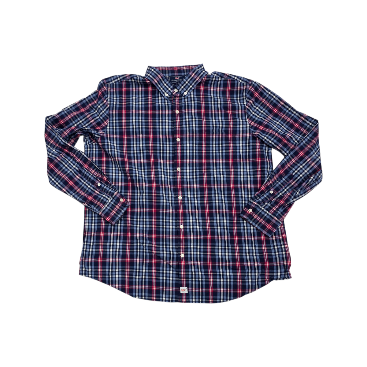 Camisa Vineyard Vines Xgrande Xl Slimfit Cuadro Azul Y Rosa