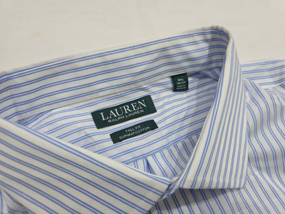 Camisa Ralph Lauren 2xl Lineas Azul Claro 18 1/2 36-37