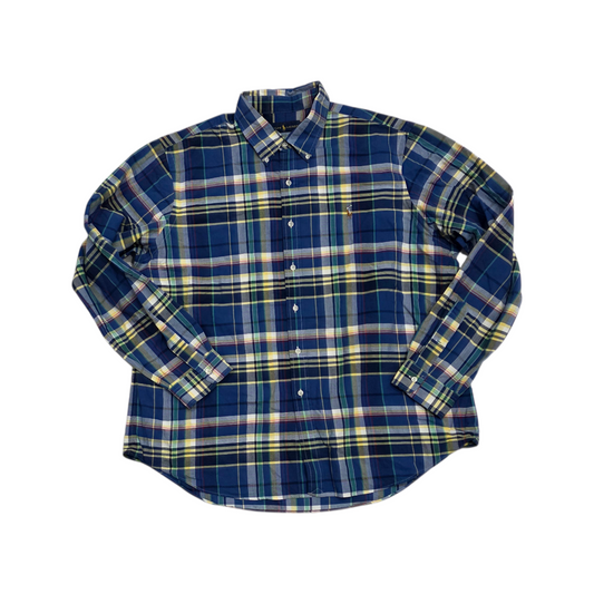 Camisa Ralph Lauren 2xl Cuadro Azul Pony Colores