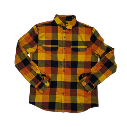 Camisa Banana Republic Mediana M Cuadro Naranja Amarilla