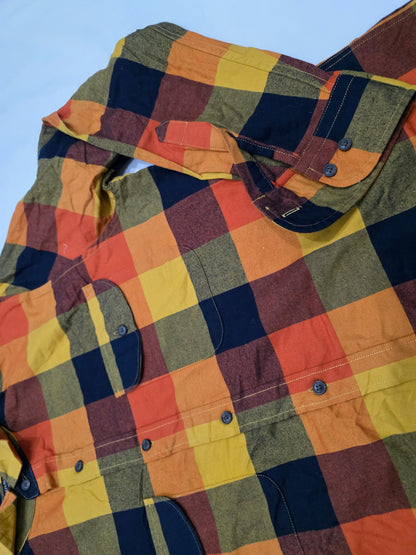 Camisa Banana Republic Mediana M Cuadro Naranja Amarilla