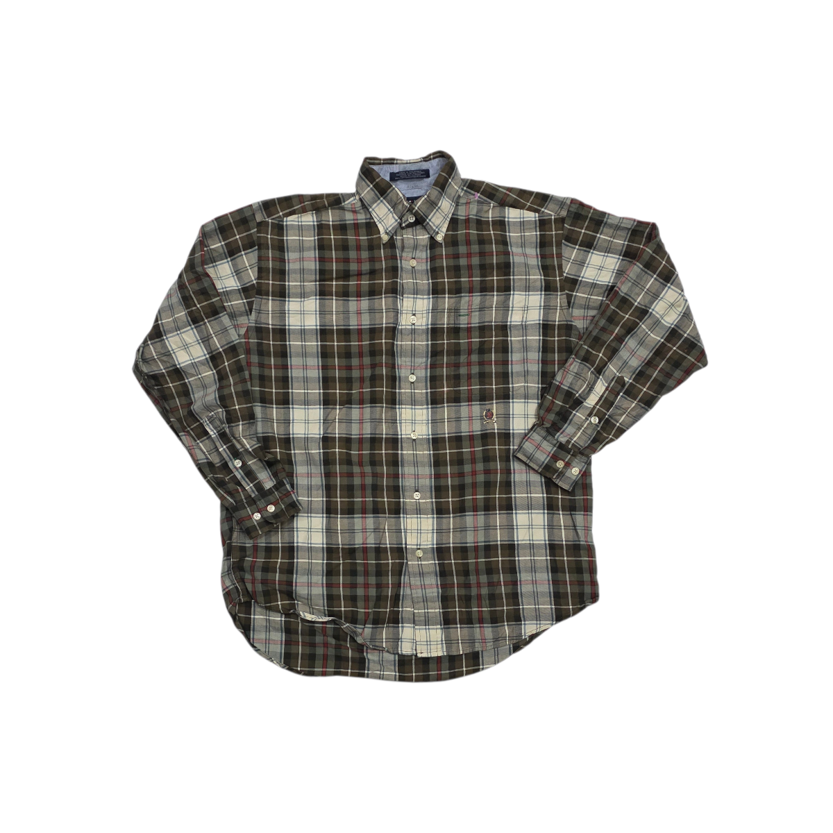 Camisa Tommy Hilfiger Mediana M Cuadros Verde