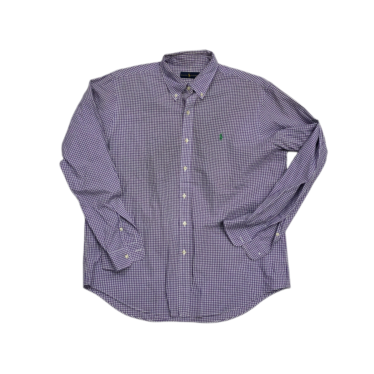 Camisa Ralph Lauren Xgrande XL Cuadro morado pony verde