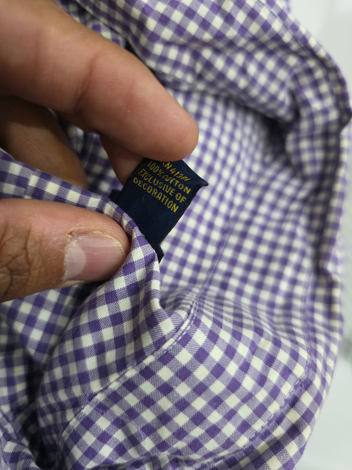 Camisa Ralph Lauren Xgrande XL Cuadro morado pony verde