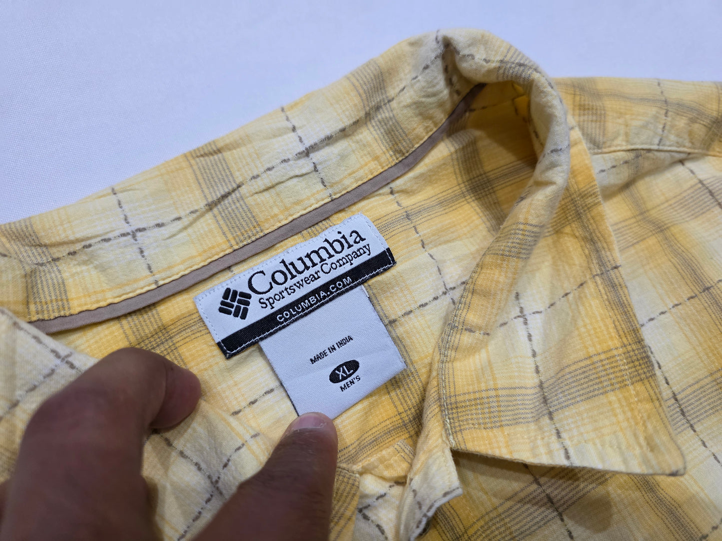 Camisa Columbia Xgrande Xl Cuadro Amarillo