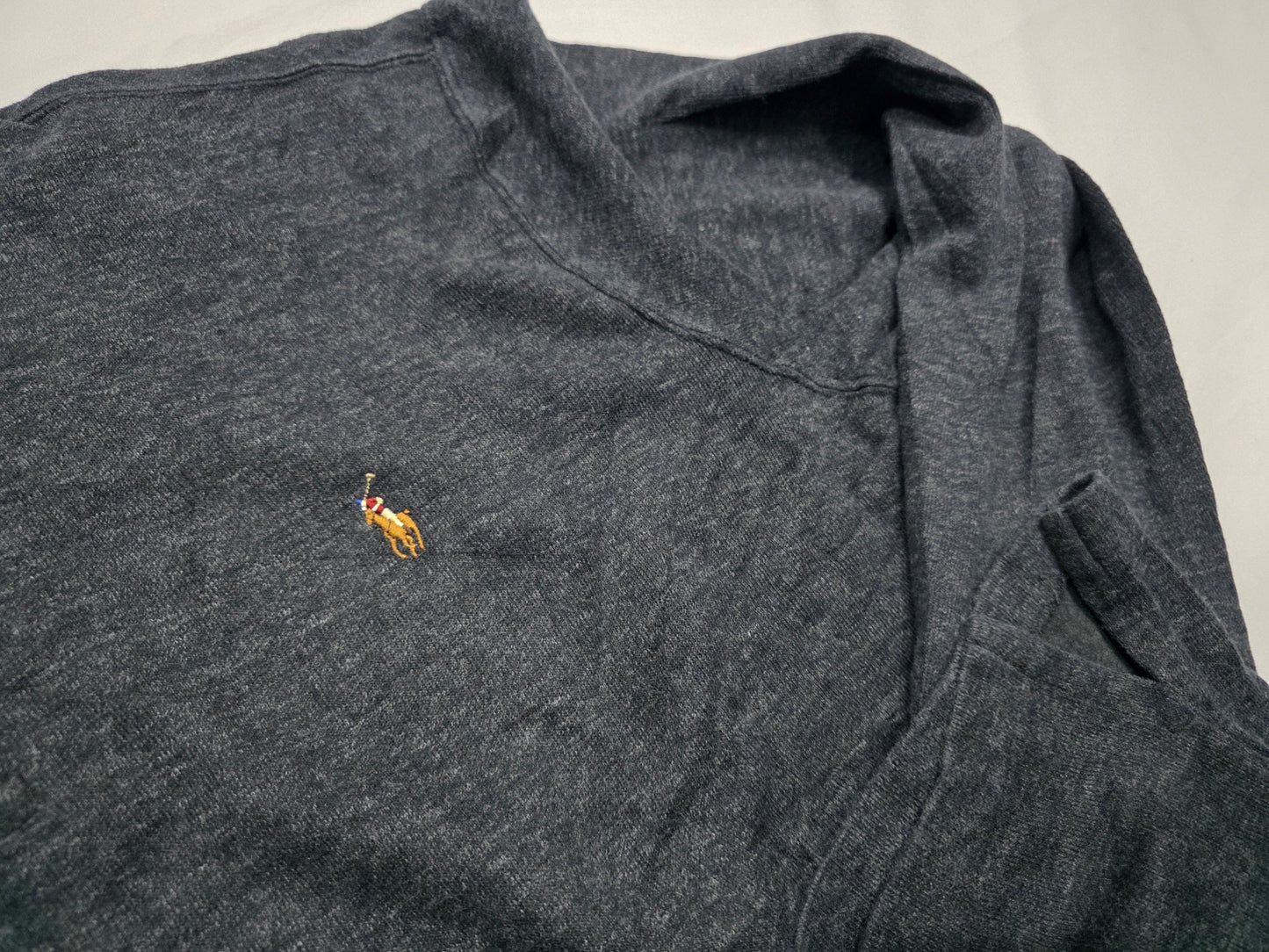 Sueter Ralph Lauren Xxl Gris Oscuro Pony Colores