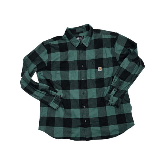 Camisa Relaxed Fit Carhartt 2xl Verde Y Negro Cuadro