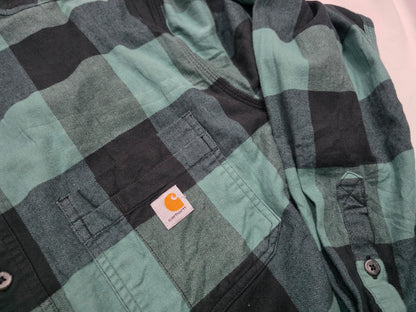 Camisa Relaxed Fit Carhartt 2xl Verde Y Negro Cuadro