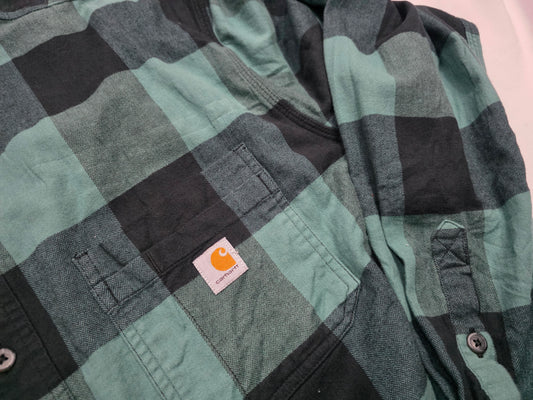 Camisa Relaxed Fit Carhartt 2xl Verde Y Negro Cuadro