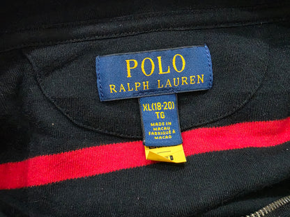 Sueter Ralph Lauren Adolescente XL 18-20 Negro lineas rojas