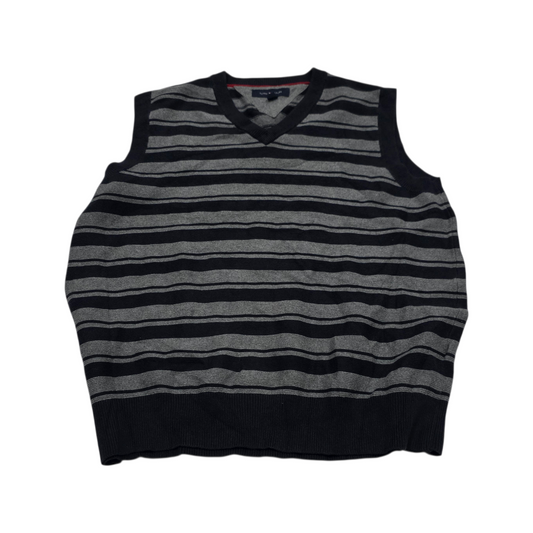 Chaleco Tommy Hilfiger Grande L Gris Lineas Azules