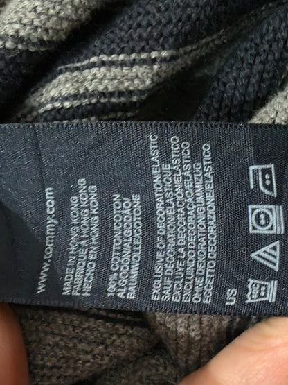 Chaleco Tommy Hilfiger Grande L Gris Lineas Azules