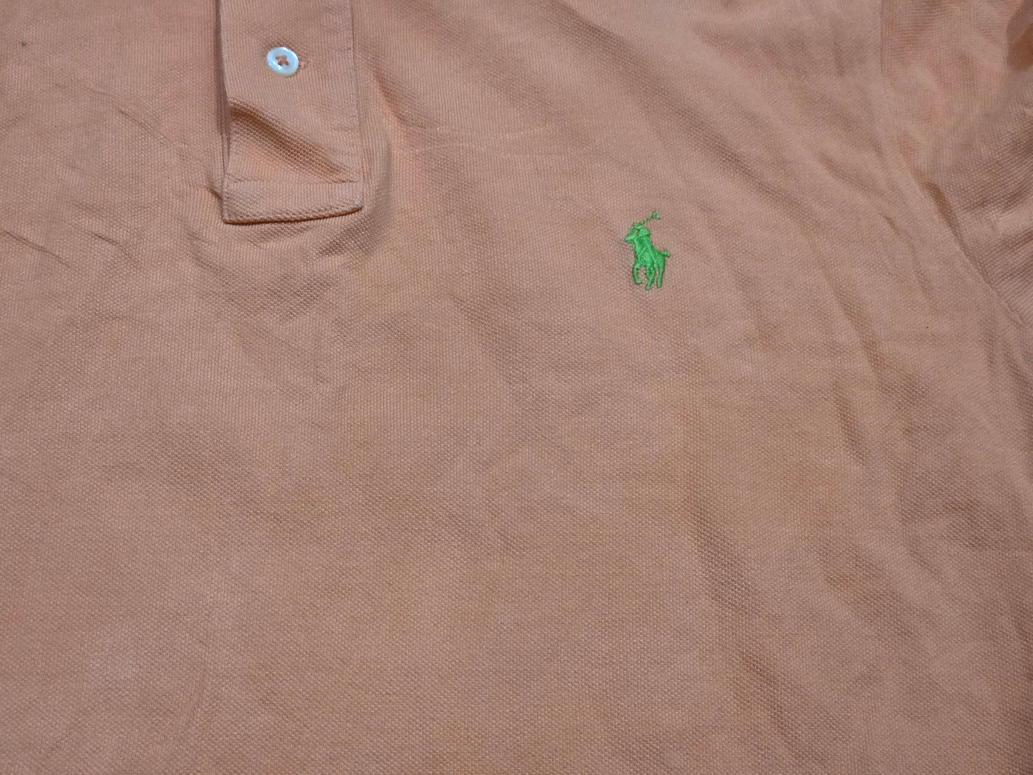 Playera Polo Ralph Lauren Grande L Naranja Pony Verde