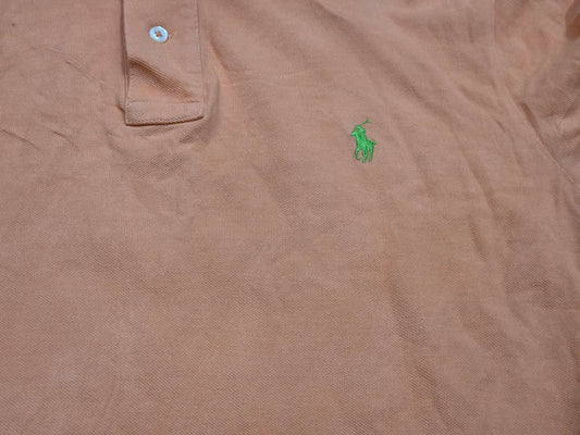 Playera Polo Ralph Lauren Grande L Naranja Pony Verde