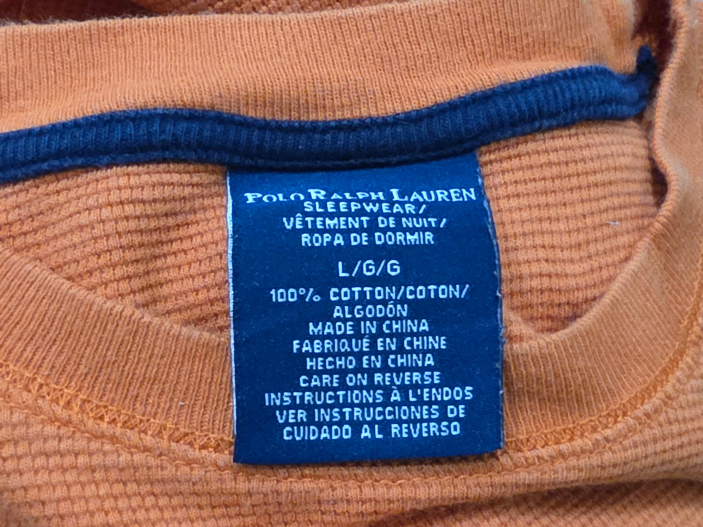 Playera Manga Larga Ralph Lauren Grande L Naranja