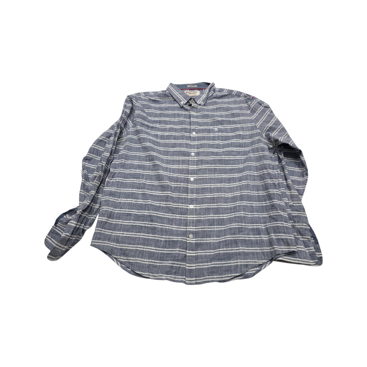 Camisa Penguin Xgrande Xl Gris Lineas