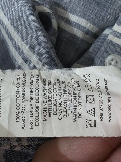 Camisa Penguin Xgrande Xl Gris Lineas