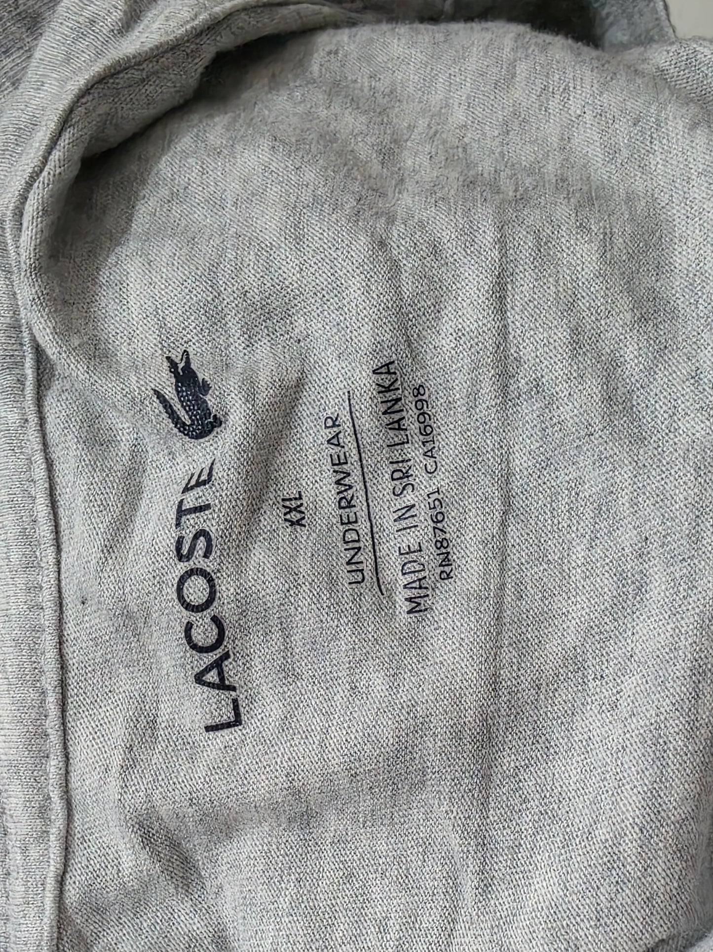 Playera Lacoste Xxl Gris