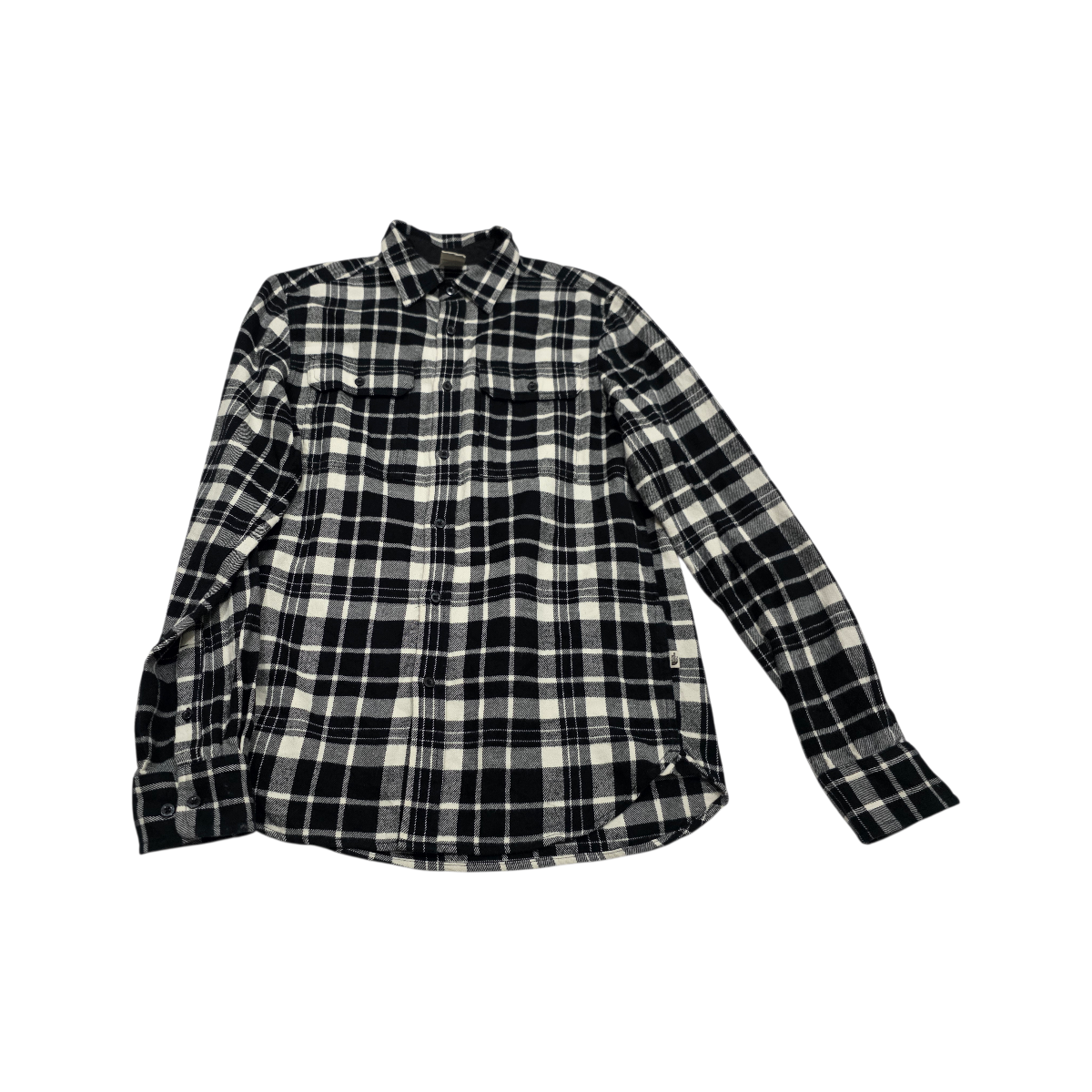 Camisa The North Face Chico S Cuadro Negro Franela